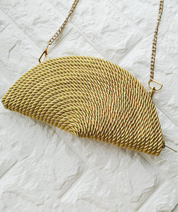 Плетеная сумка, цвет: золото, ручная работа