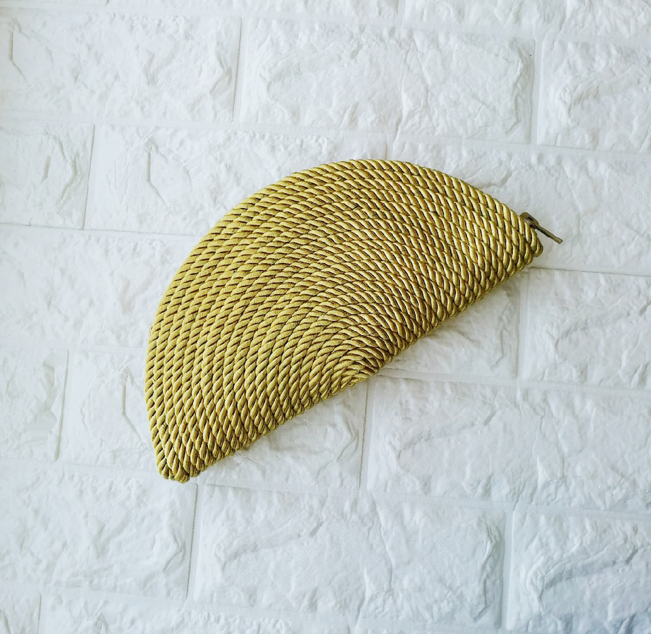 Плетеная сумка, цвет: золото, ручная работа